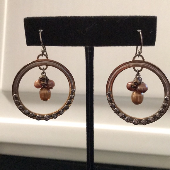 Silpada Jewelry Silpada Bronze Pearl Earrings Poshmark